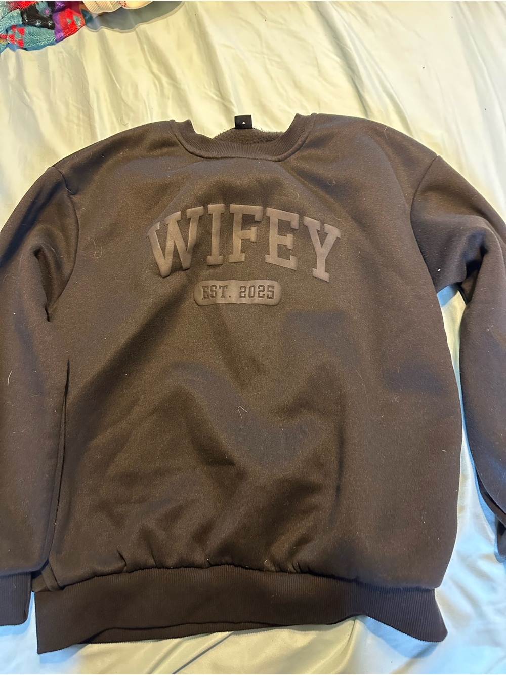 Wifey "EST. 2025" Black Crewneck Sweater